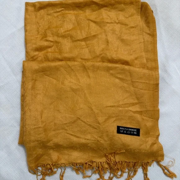 Warm Mustard Yellow Cashmere Scarf - Picture 1 of 1